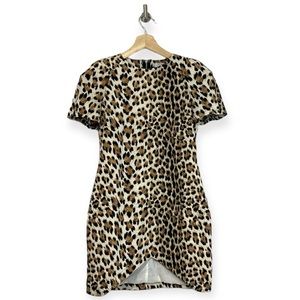 Tobi Cheetah Print Mini Dress Shoulder Pads Animal Print Size Small S